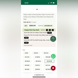 Klaiyi Indian Great Quality Virgin Human Hair 3 Bundles Hair   22” ,24”, and 26